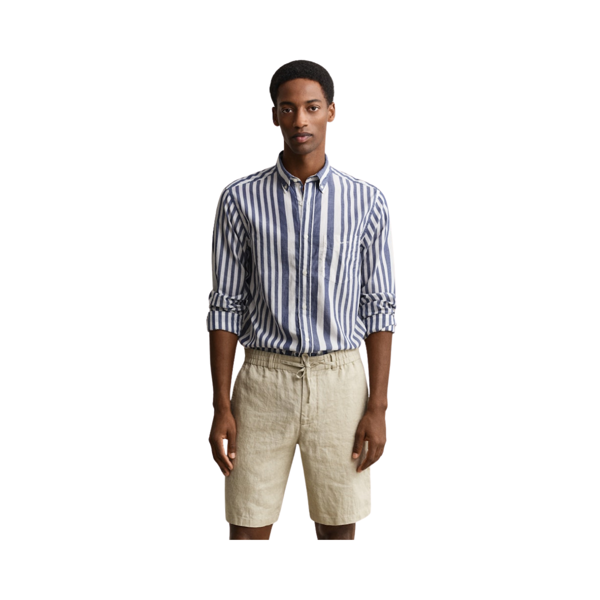 Cotton Voile Stripe Shirt - 432 Rich Navy