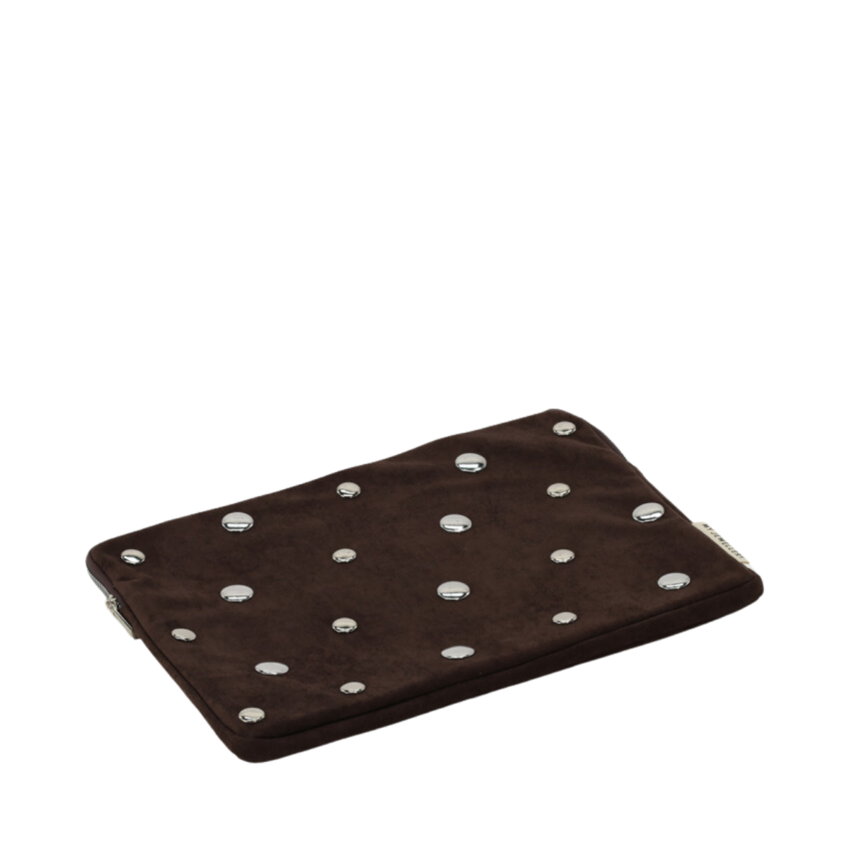 Laptop Sleeve Suede Studs Brown - Brown
