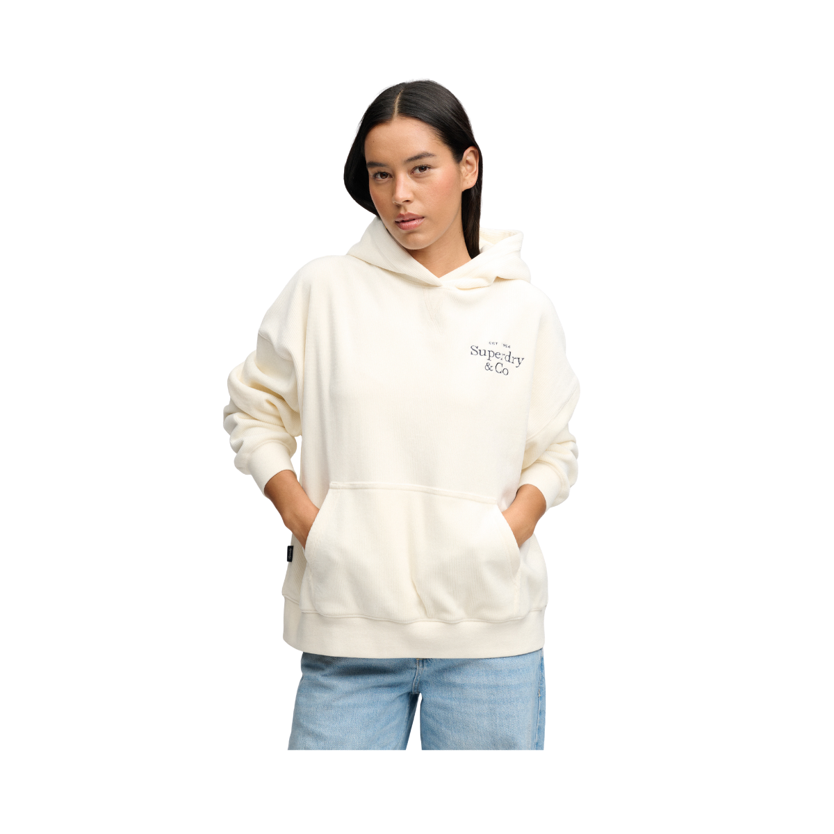 Drop Needle Velour Hood - 22C Cream