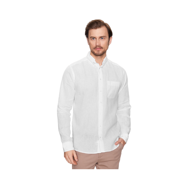 Solid Linen Shirt - White