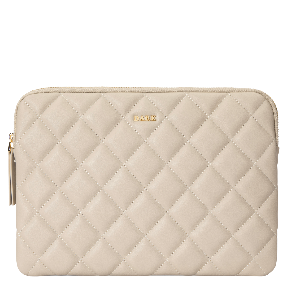 Leather Quilted Medium Pouch - Sand