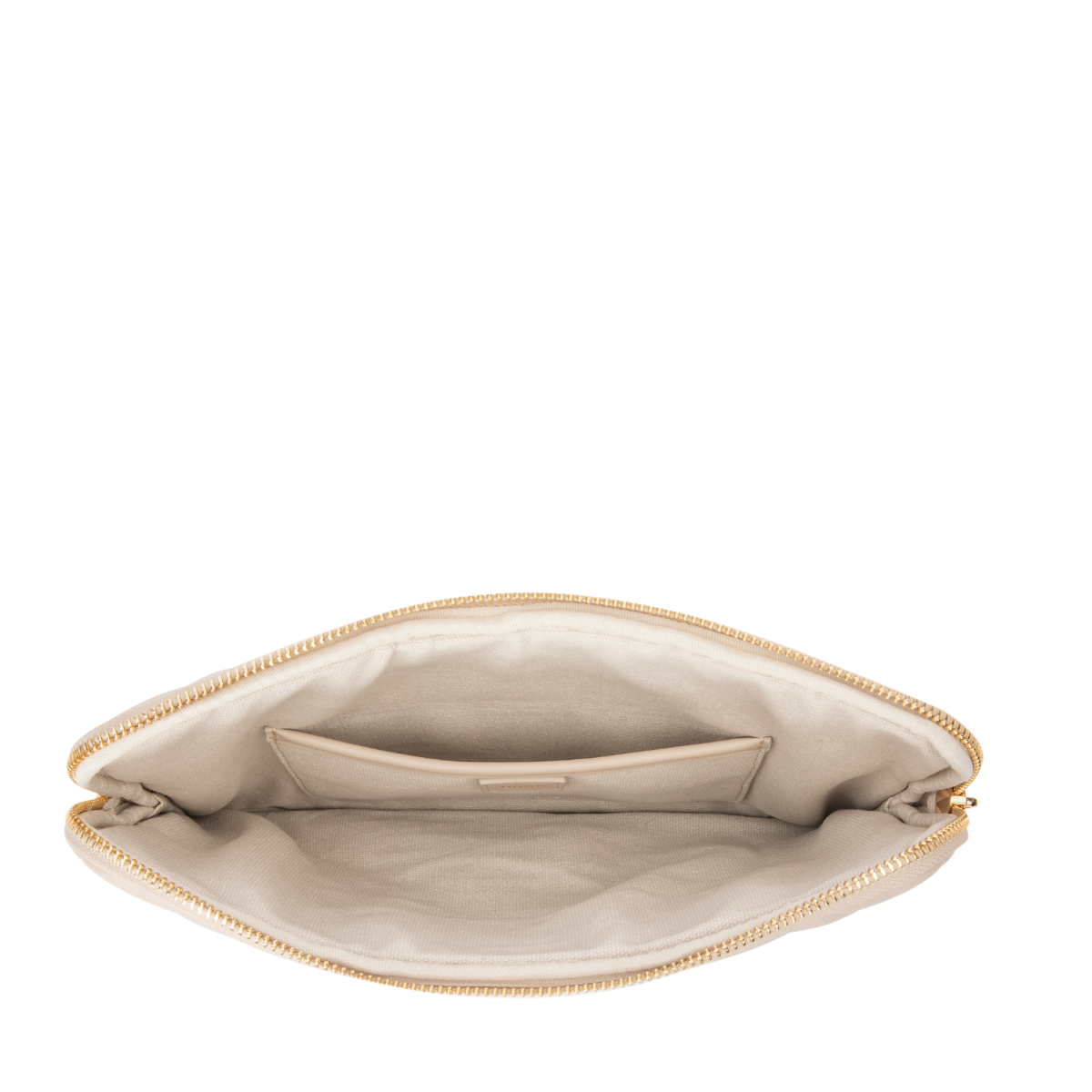 Leather Quilted Medium Pouch - Sand