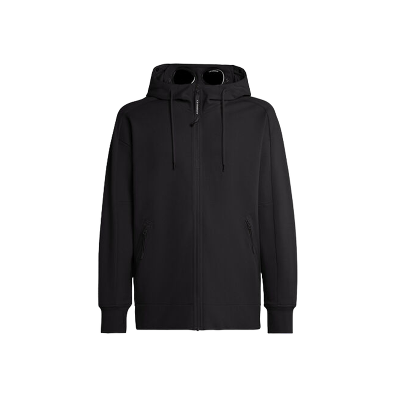 Diagonal Raised Fleece Goggle Hoodie Black Thernlunds