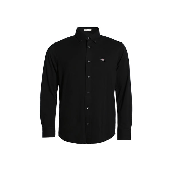 Reg Jersey Pique Shirt - Black