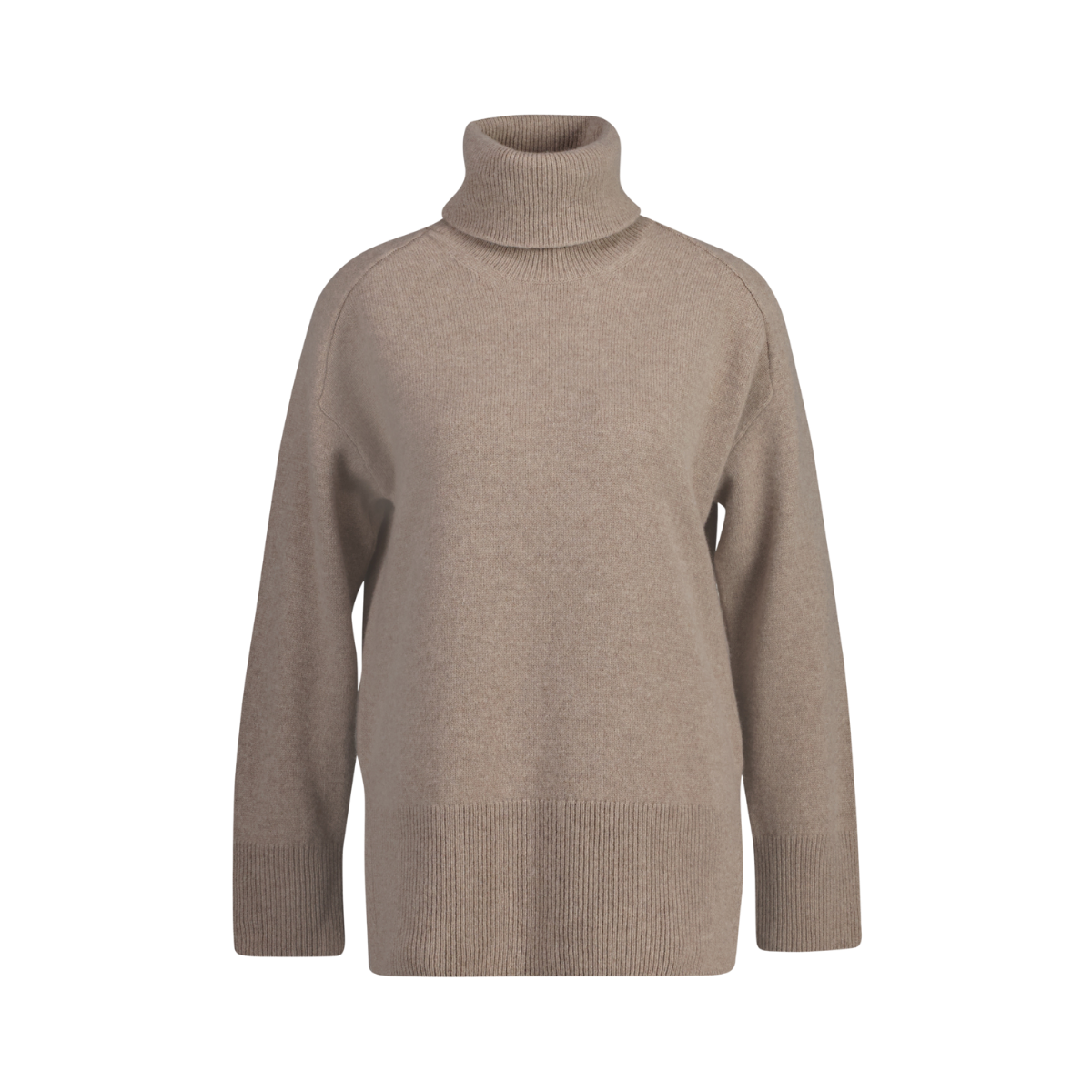 HERRINGBONE DETAIL ROLLNECK - Grey