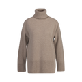 HERRINGBONE DETAIL ROLLNECK - Grey