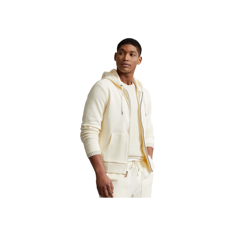 Double-Knit Piqué Full-Zip Hooded Shirt - White