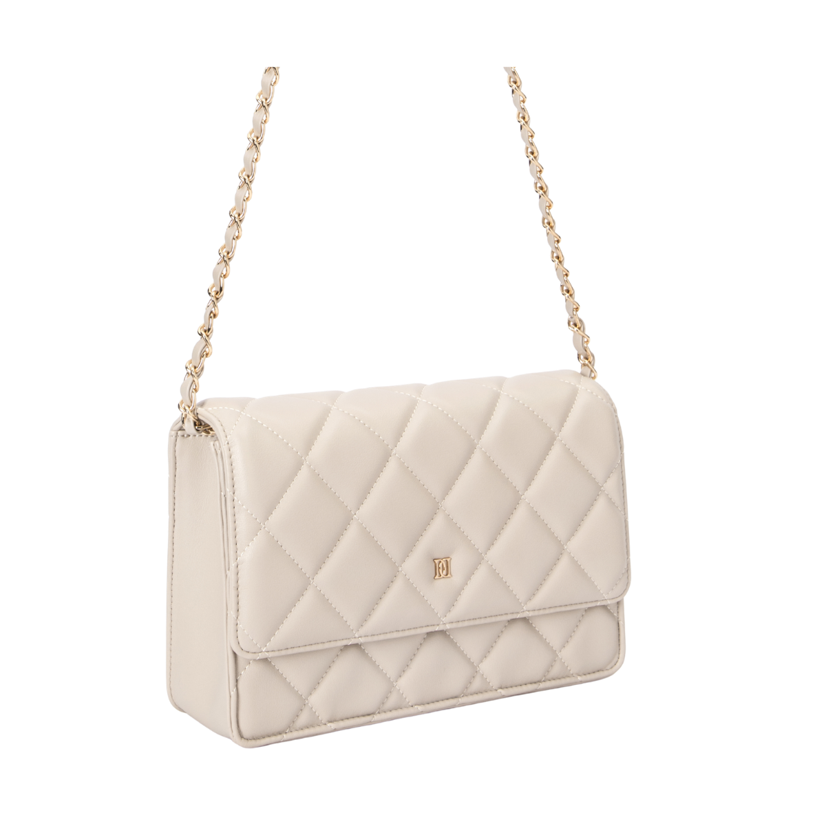 Leather Quilted Bag - Sand