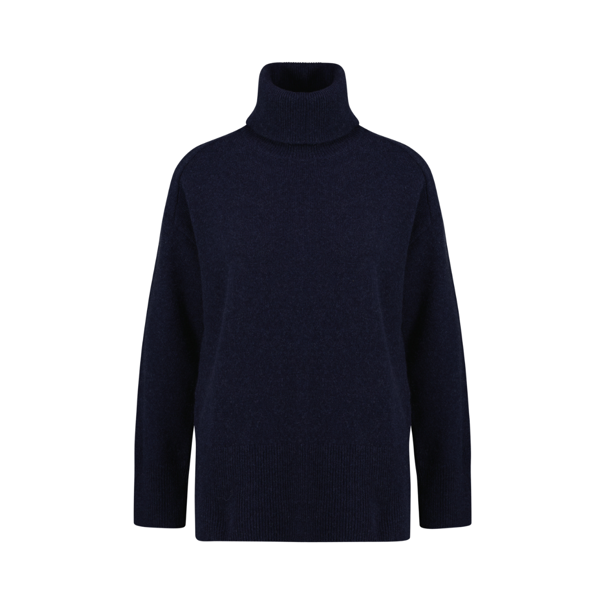 HERRINGBONE DETAIL ROLLNECK - Navy