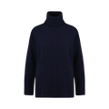 HERRINGBONE DETAIL ROLLNECK - Navy