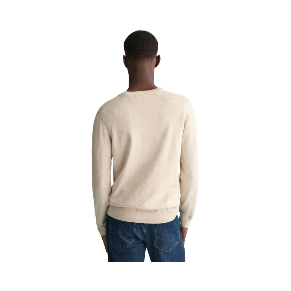 Classic Cotton V-Neck - Beige