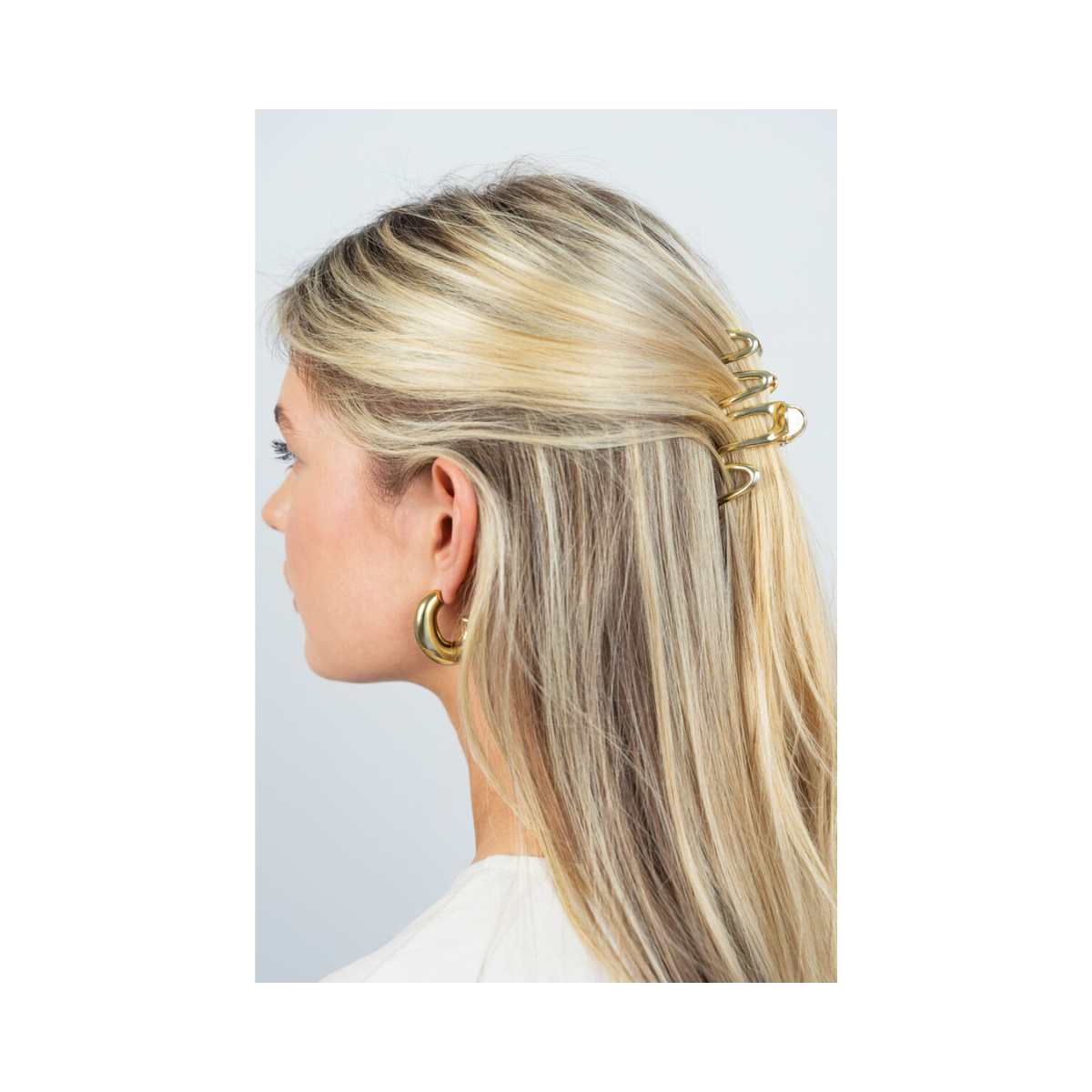 Hairclip medium wokkel - Gold