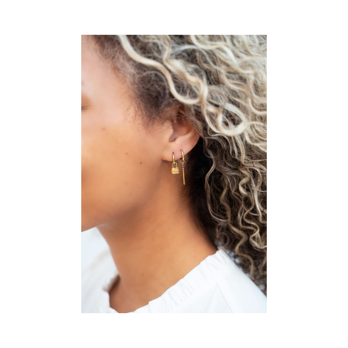 Oorringen Bolletjes & Staafje - 1200 Gold