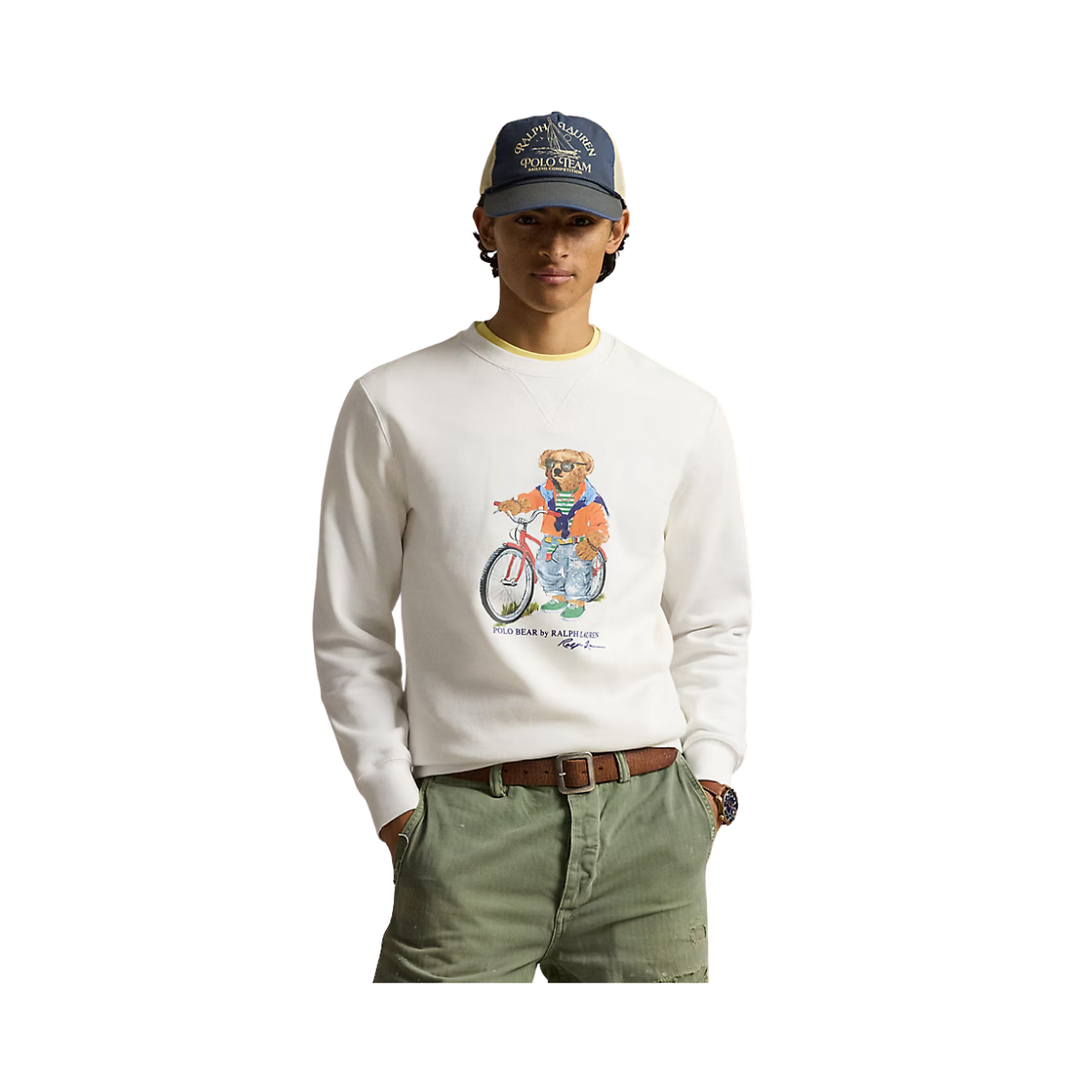 Knit Sweatshirt - White Summer Bear