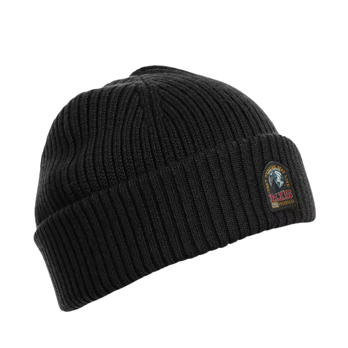 Rib Hat Knitted Beanie - Black