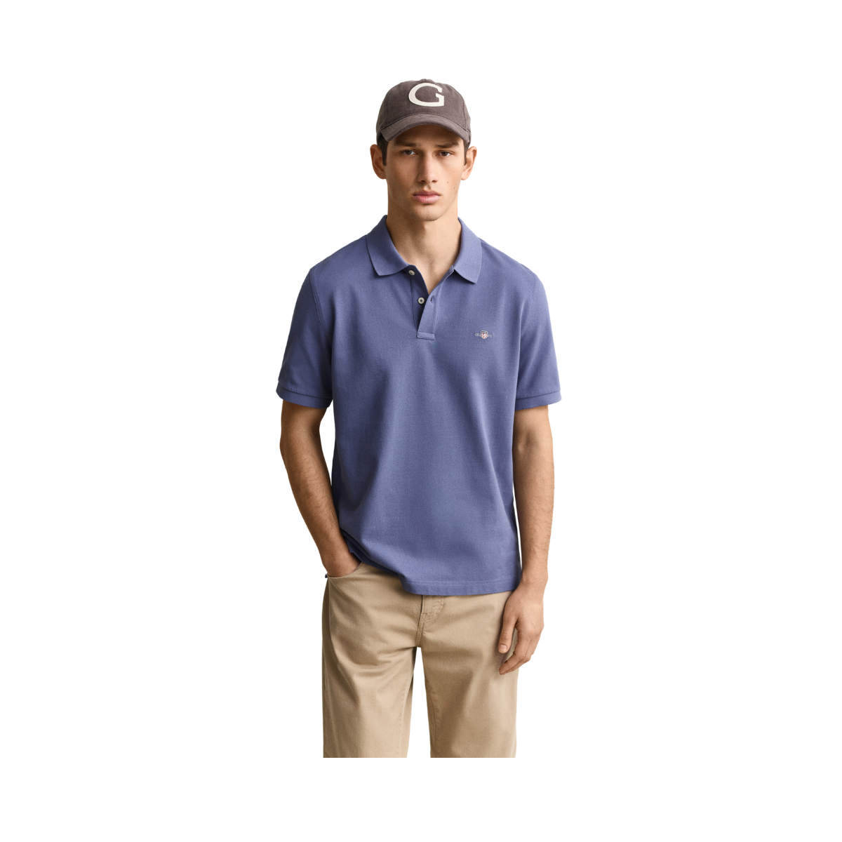 Shield SS Pique Polo - Blue Horizon