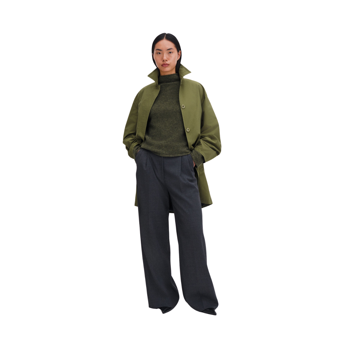 Mika Yak Funnelneck Sweater - Laurel Green