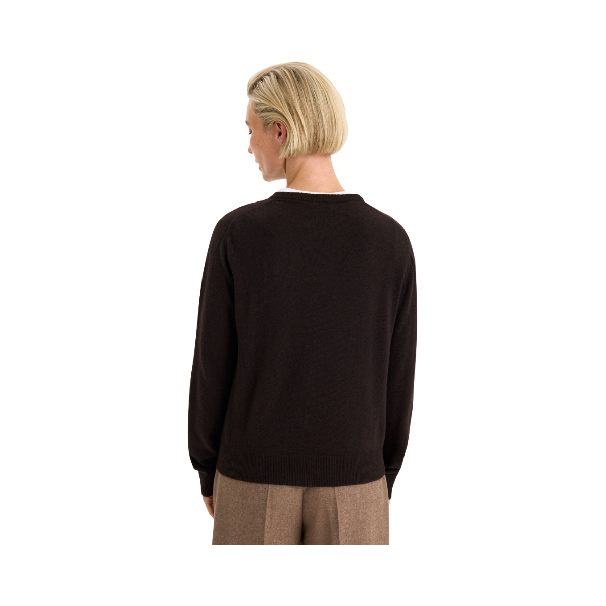 Soft Wool Crewneck Sweater - Dark Chocolate