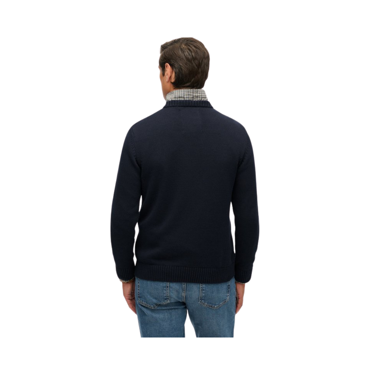 Preppy Cotton Jumper - Navy