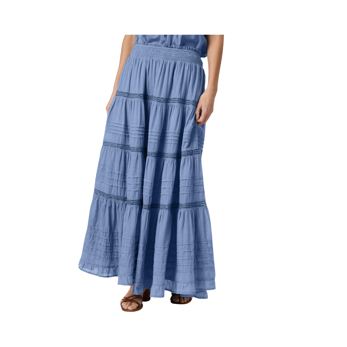 Felicia S Voile Skirt - Smoke Blue