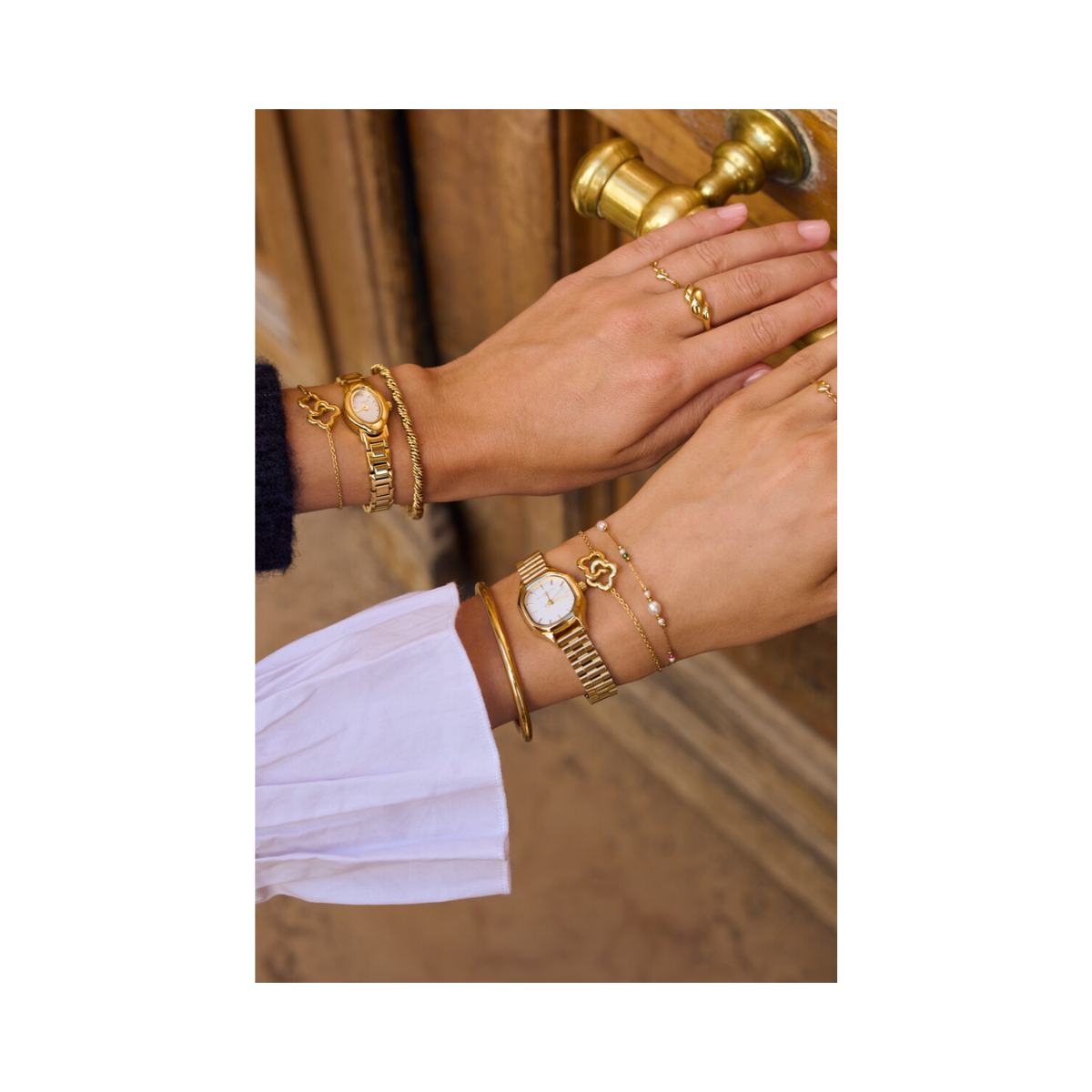 Bracelet set forever connected clover - Gold