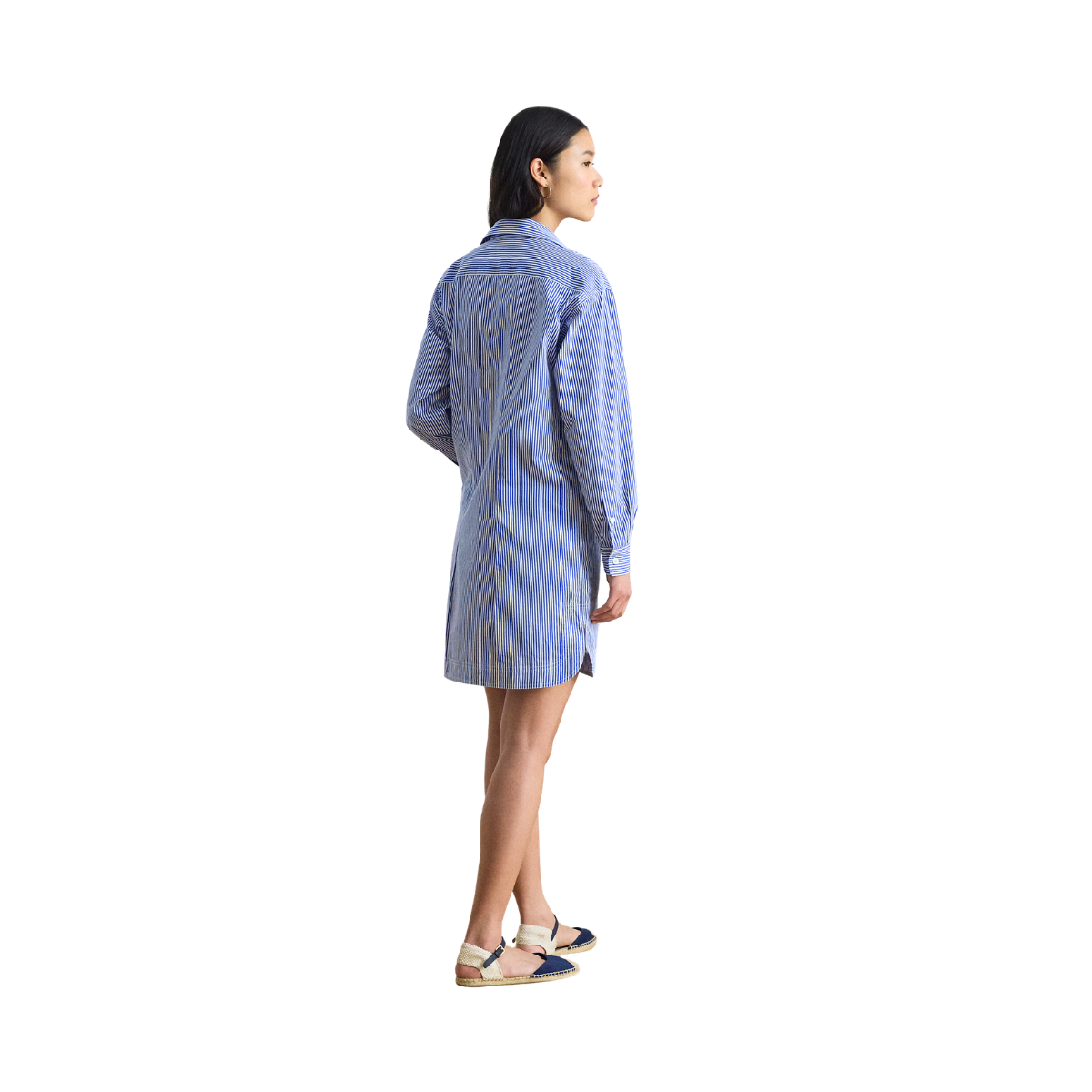 Woven Shirt Dress - Blue/White