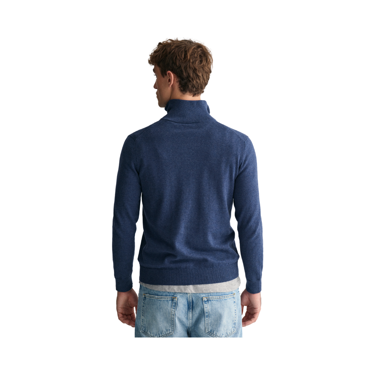 CLASSIC COTTON HALF ZIP - Blue