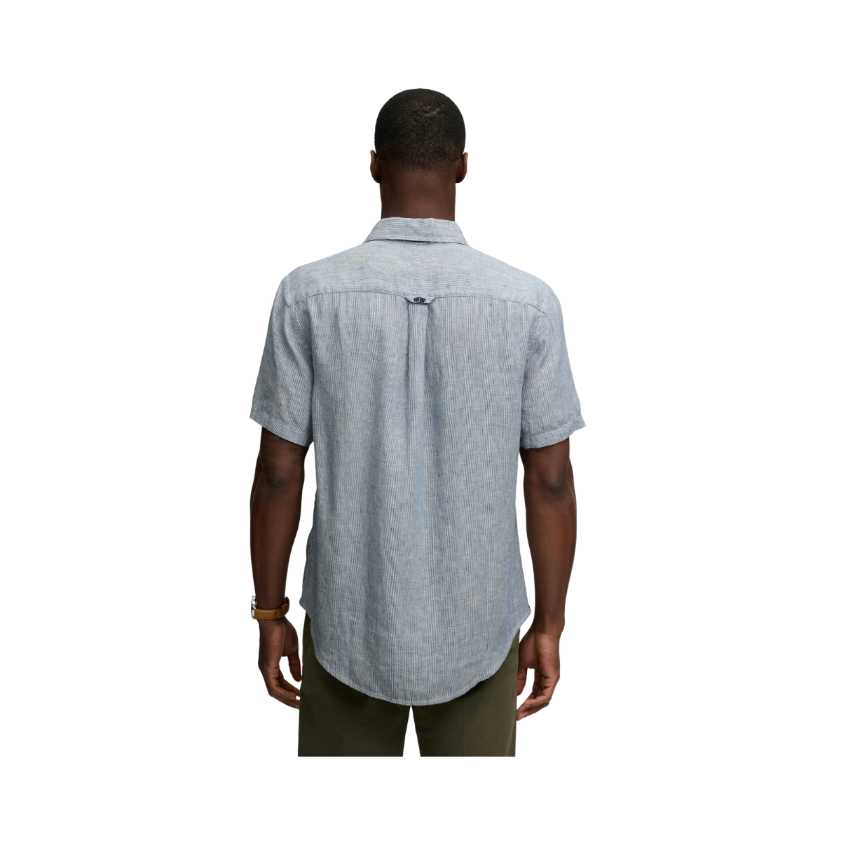 Riviera S/S Linen Shirt - Ticking Navy Stripe