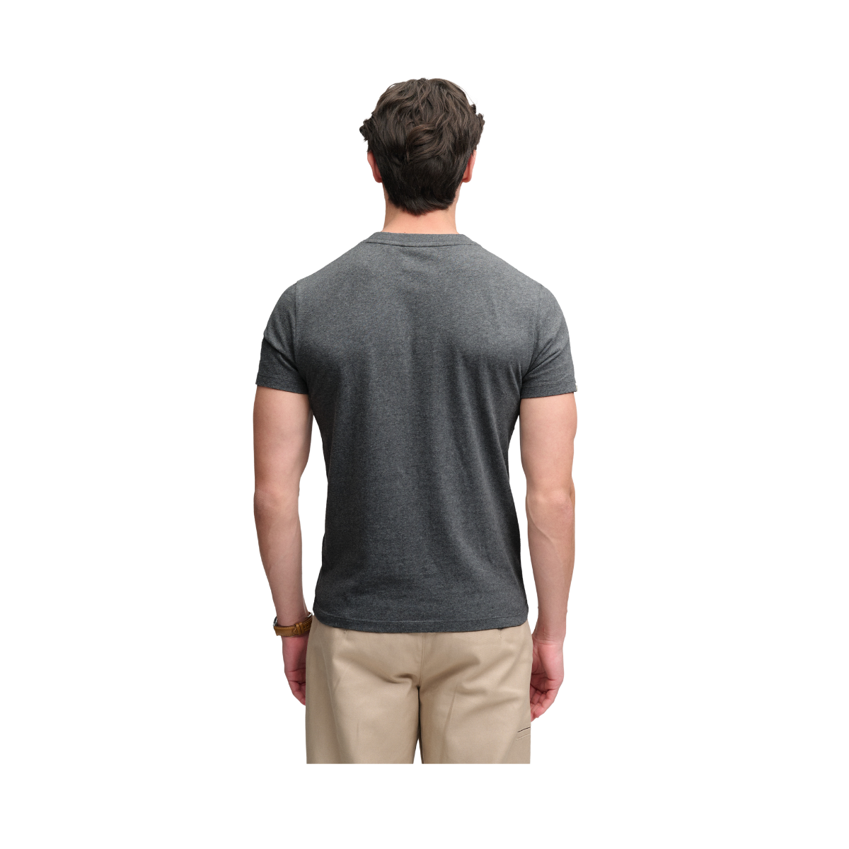 Essential Stacked Logo Emb Tee - Antique Grey Marl/Stone Grey