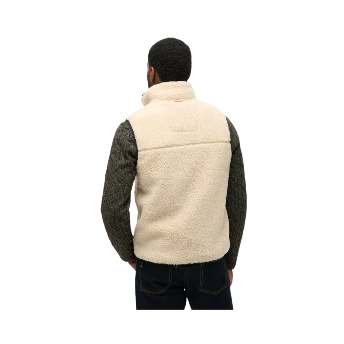 Vintage Retro Fleece Gilet - 1LG Oatmeal Beige