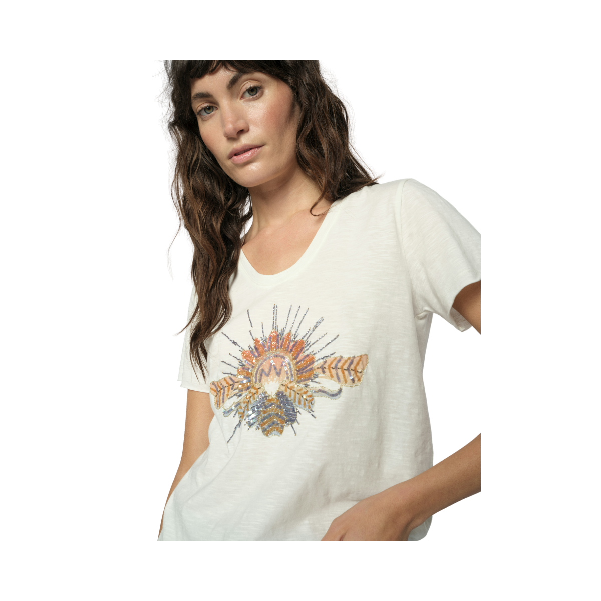 MMTonia SS Glam Tee - Ecru