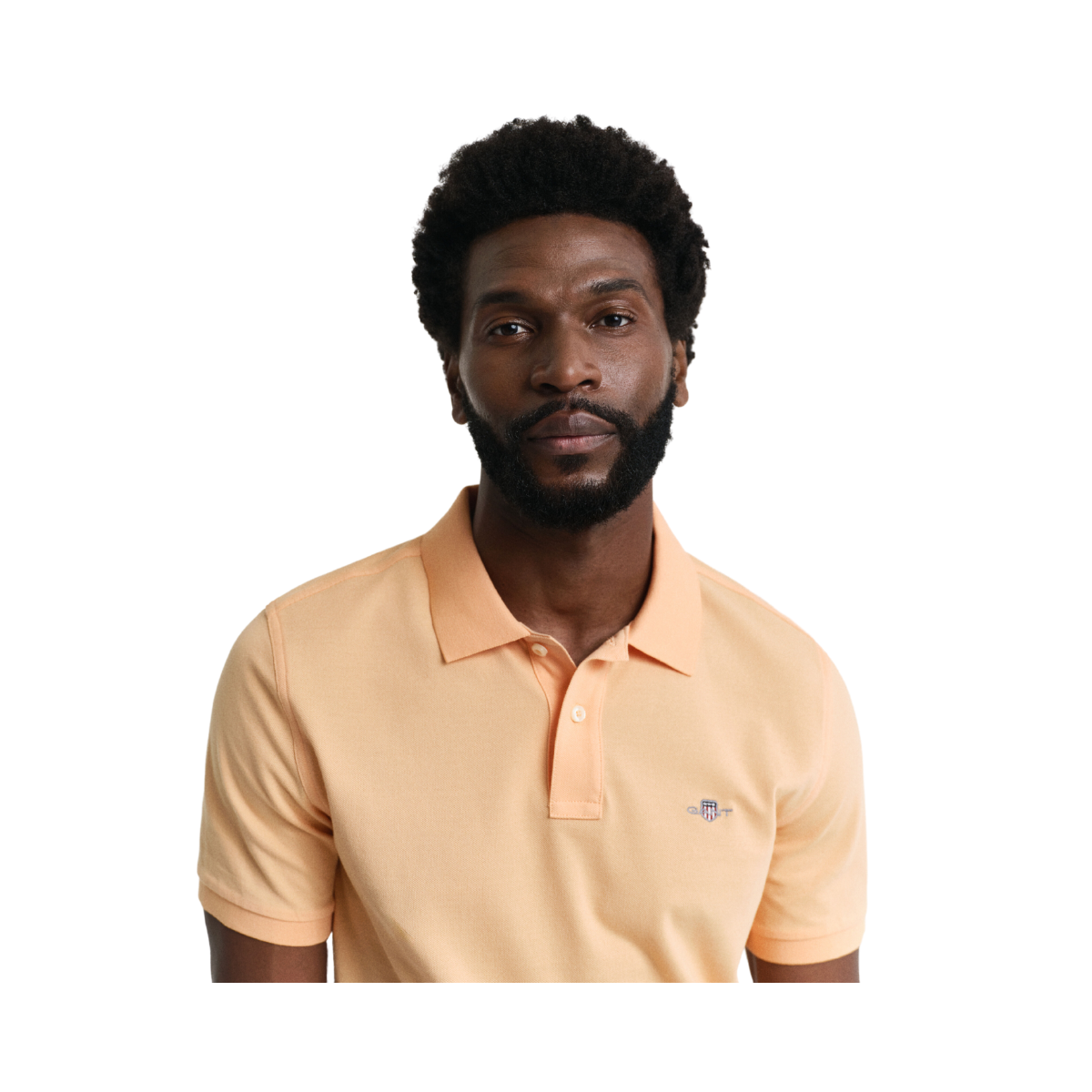 Shield SS Pique Polo - Peachy Orange