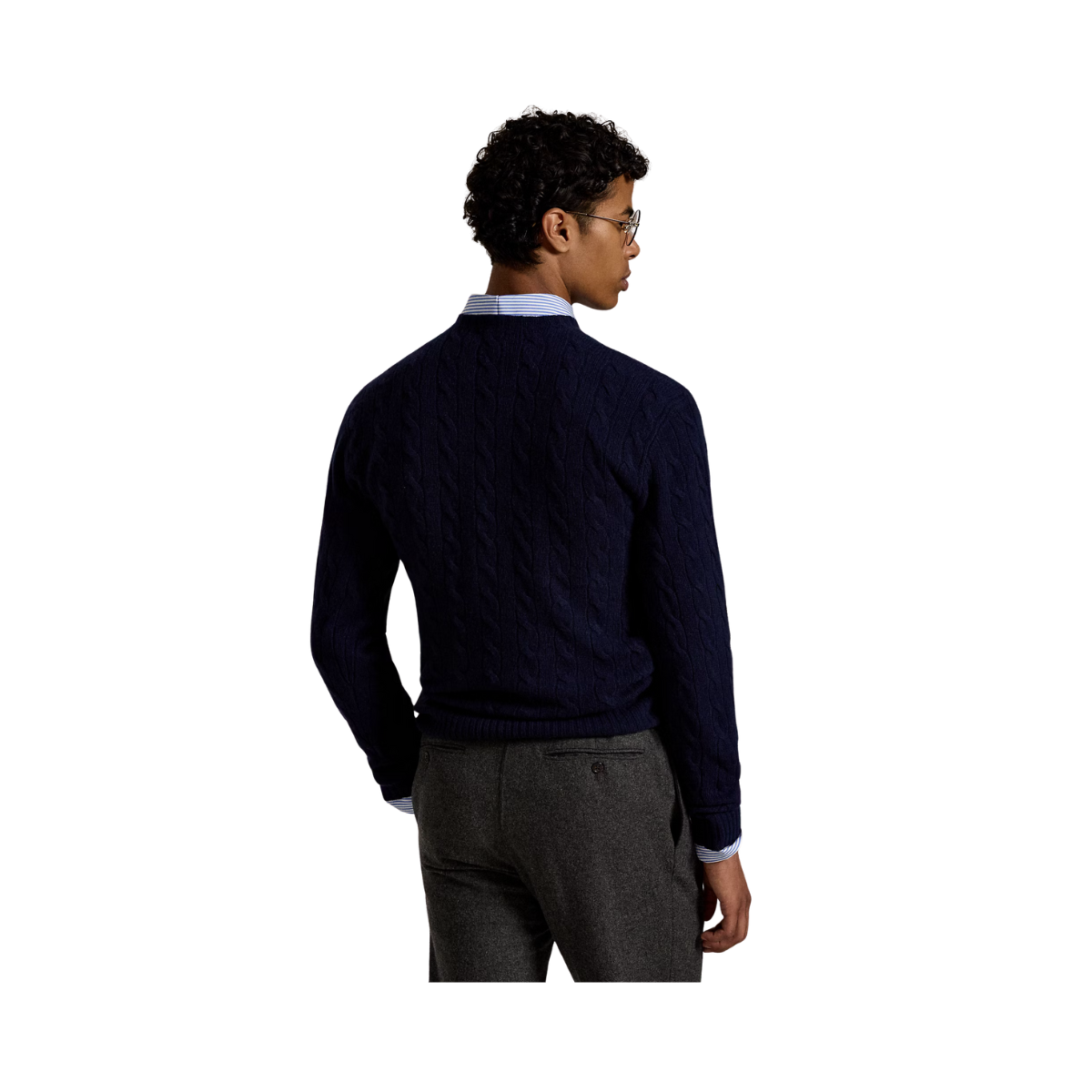 Cable-Knit Wool-Cashmere Sweater - Hunter Navy