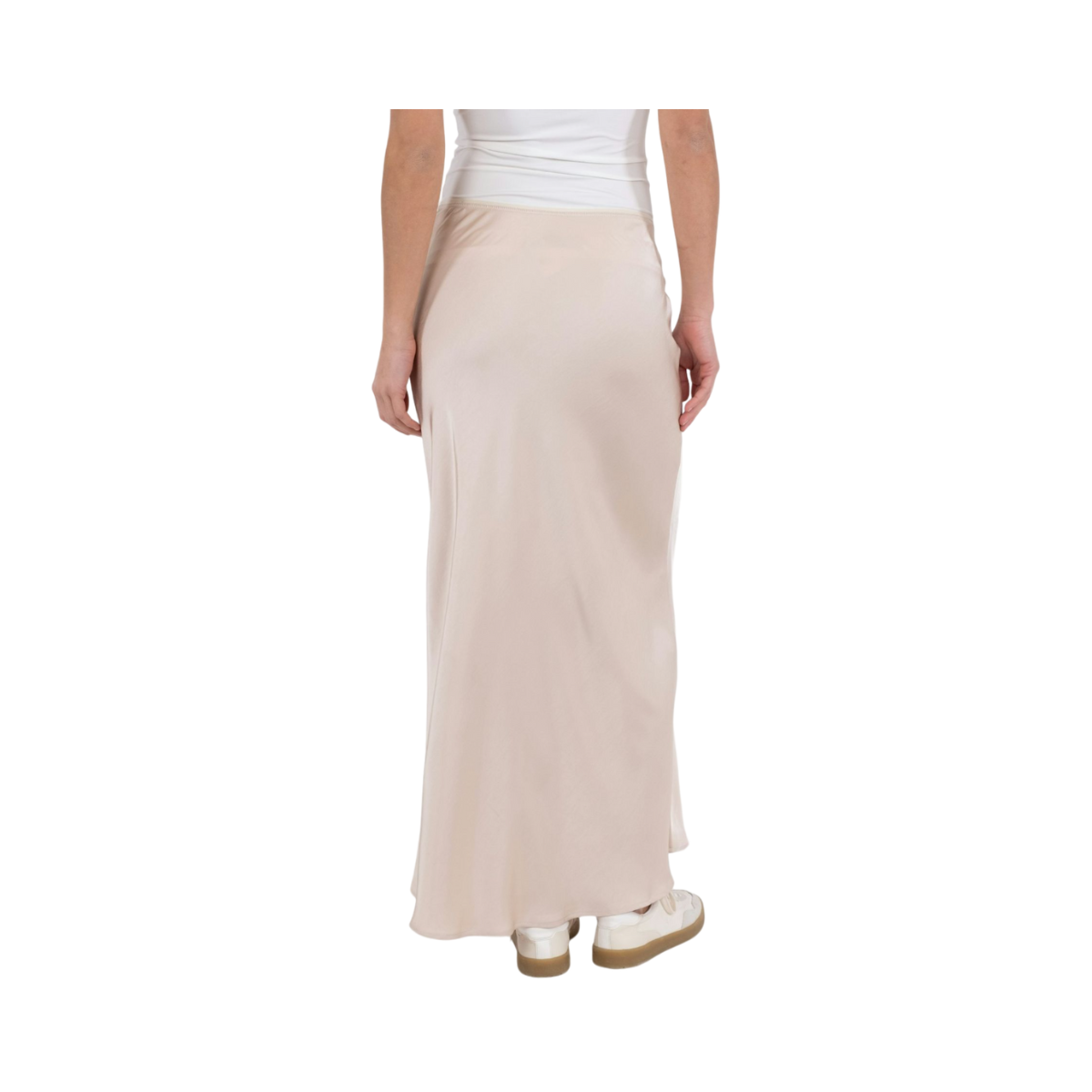 Vicky Heavy Sateen Skirt - Beige