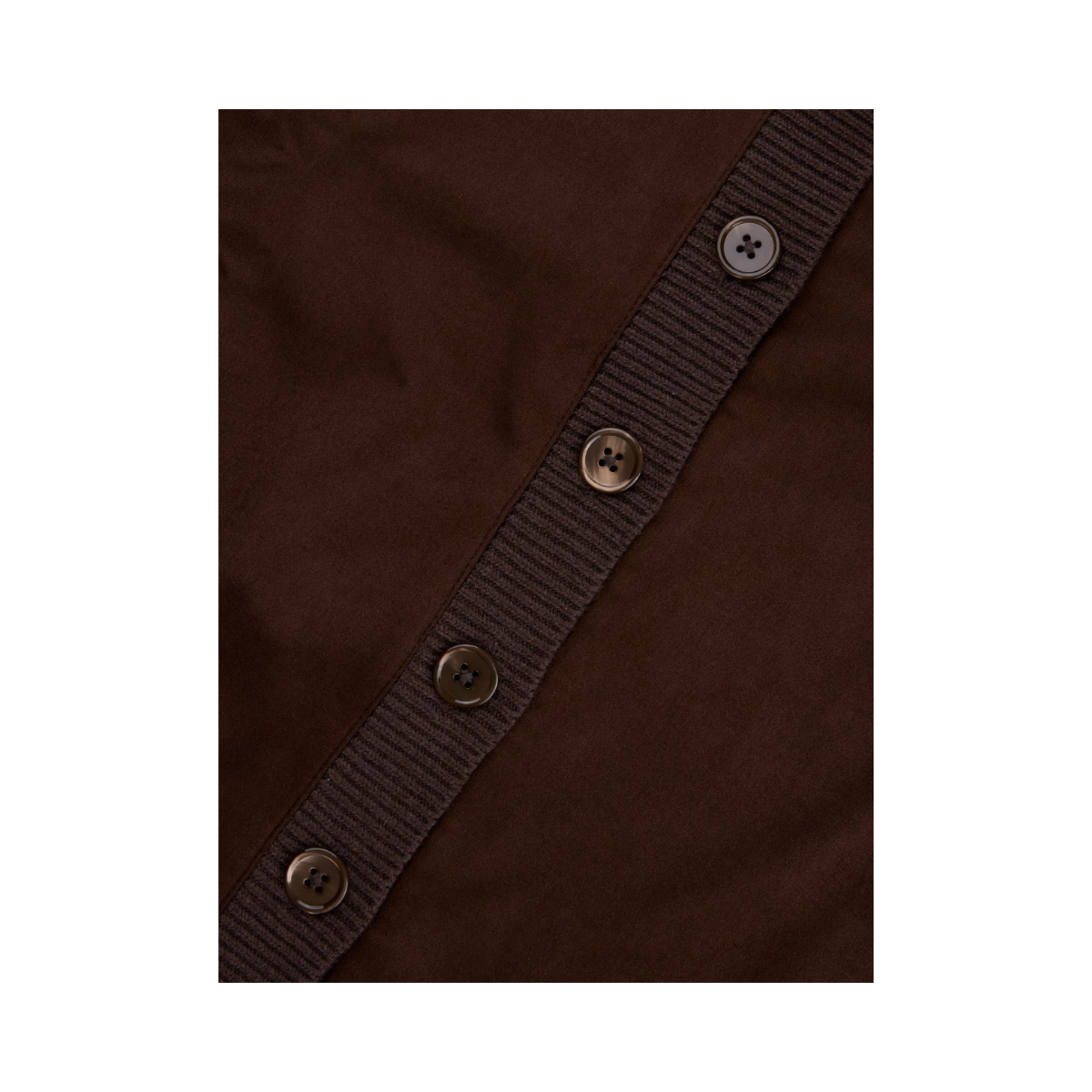 Cardigan Knitted Hybrid Buttoned - Brown