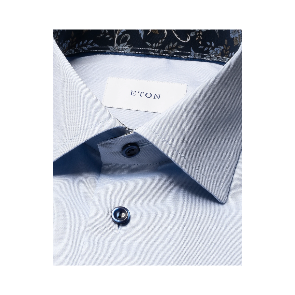 Floral Effect Signature Twill Shirt - Light Blue