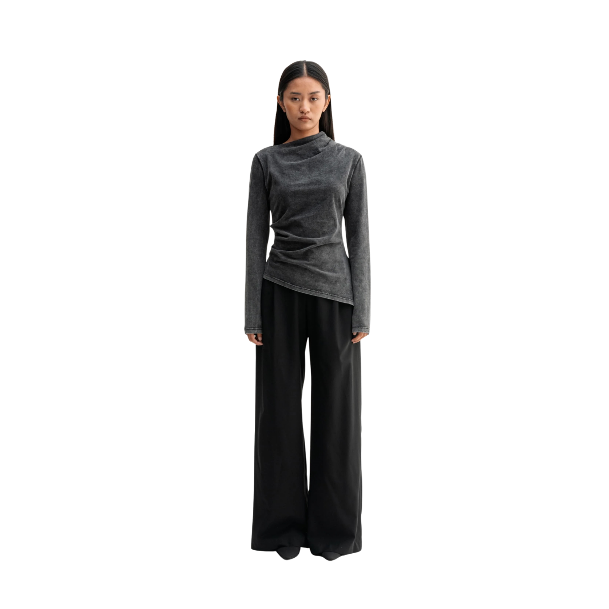 Lizi LS Jersey Tee - Washed Black