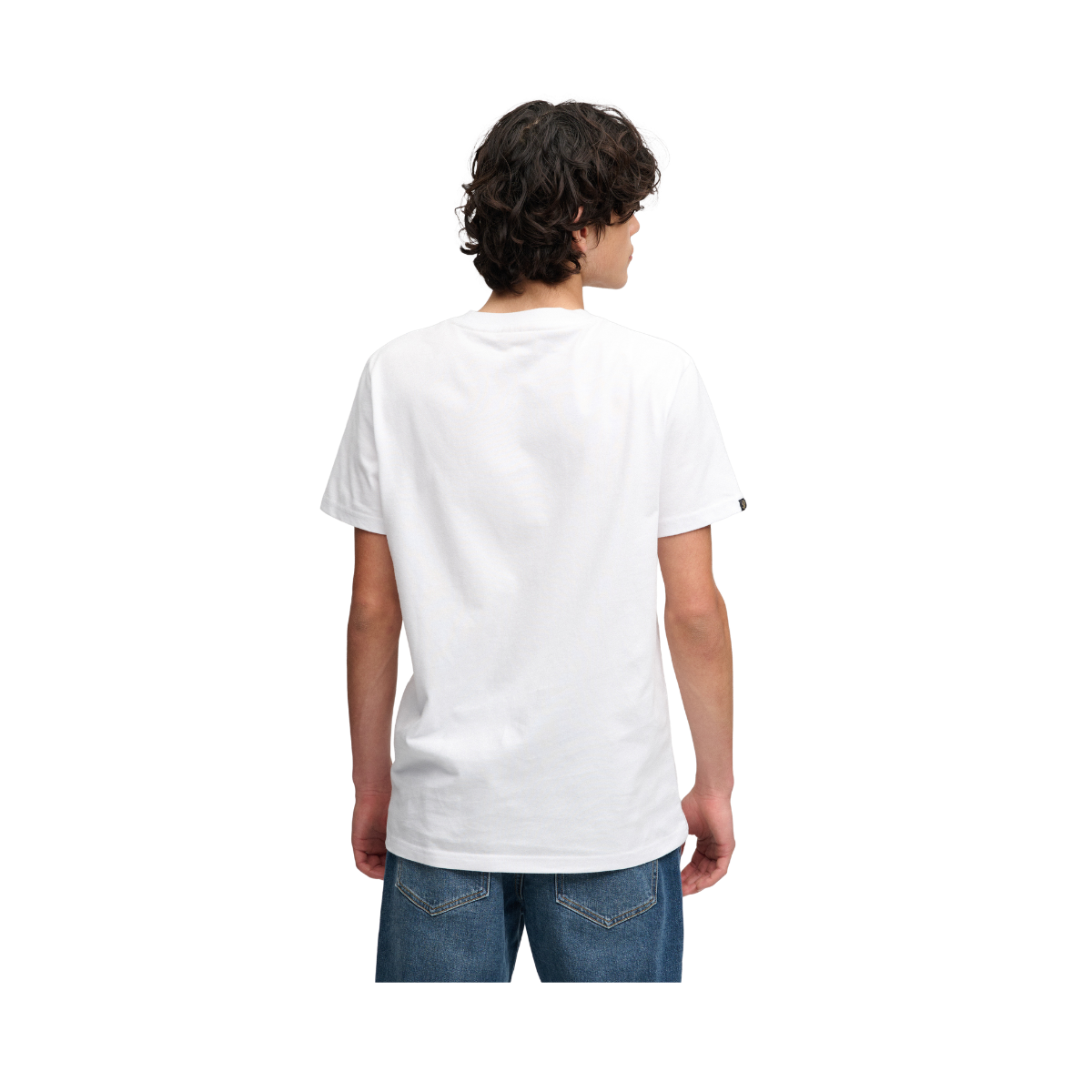 Essential Stacked Logo Emb Tee - Optic/Navy