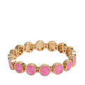 Ava Petite Pearl Elastic Bracelet - Gold W Pearl Strong Pink