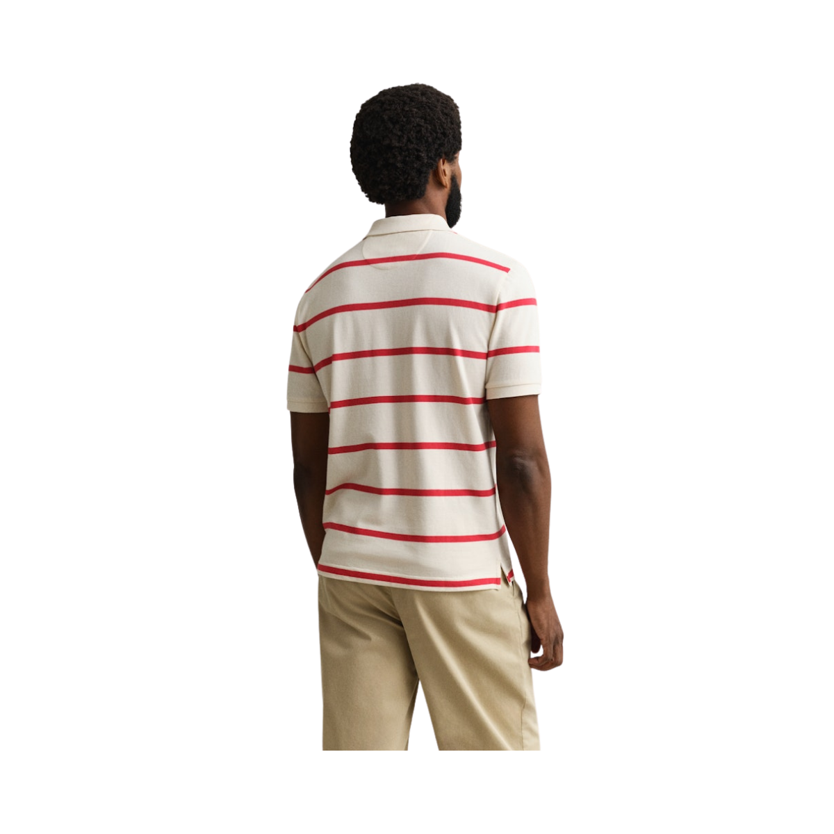 Striped SS Polo - Creamed White