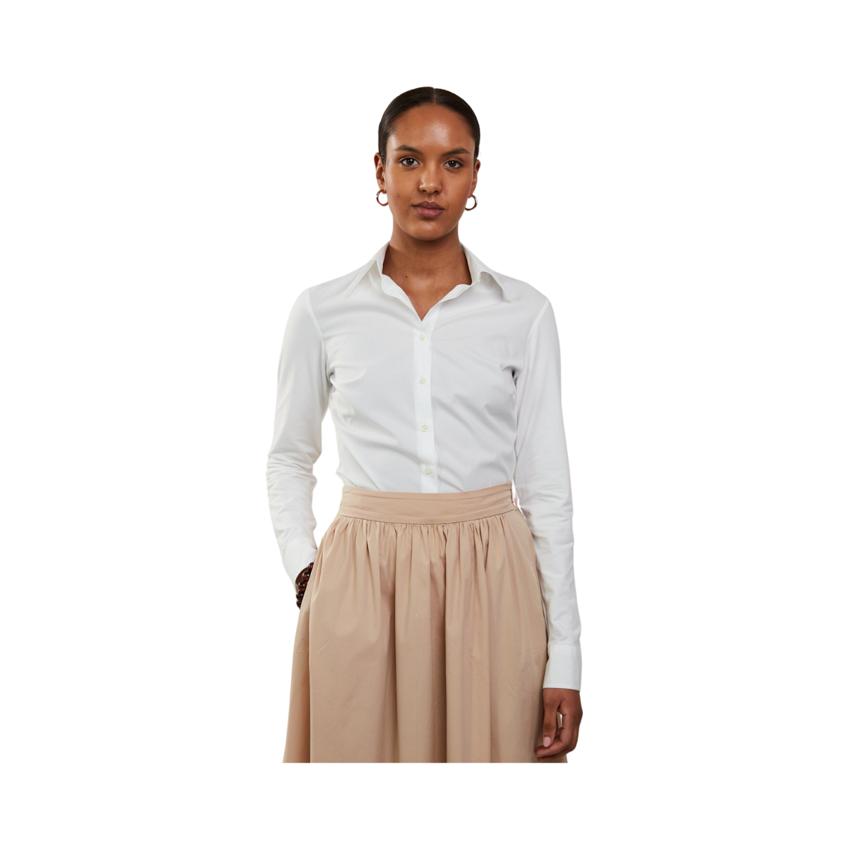 Salma Shirt, Jersey back - White