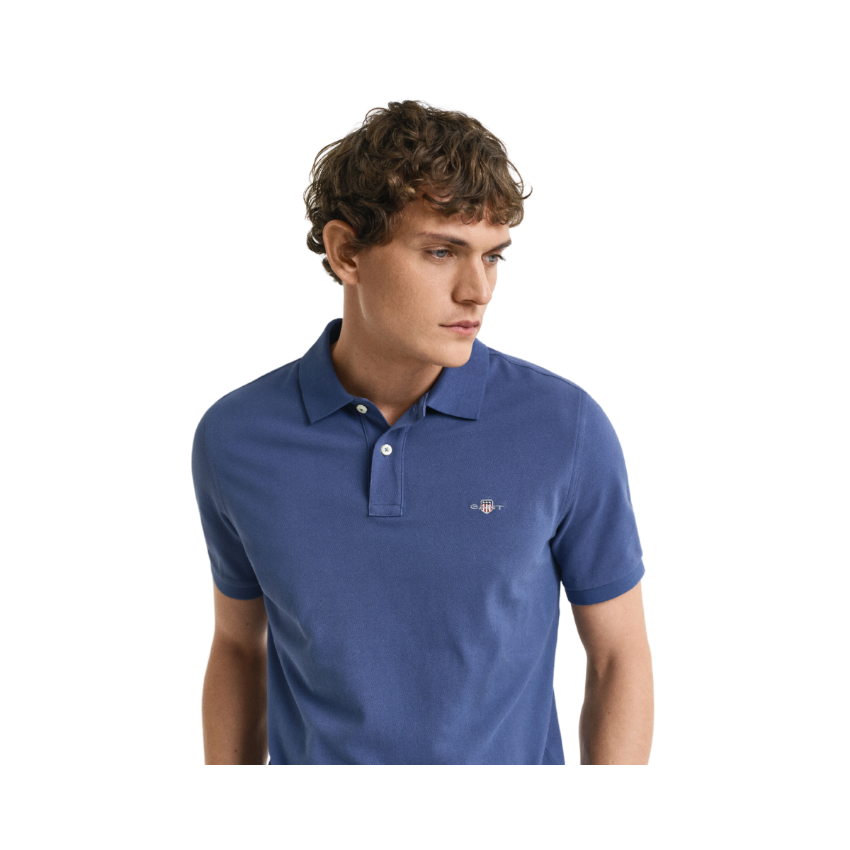 Shield SS Pique Polo - Dusty Navy