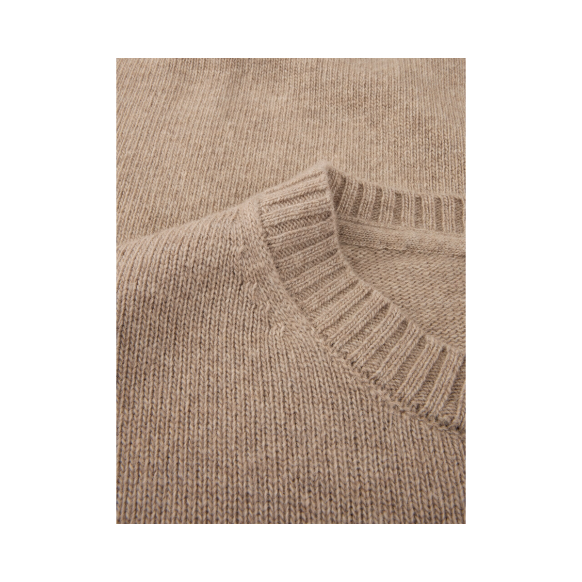 Sweater Knitted Crew Neck - Light brown
