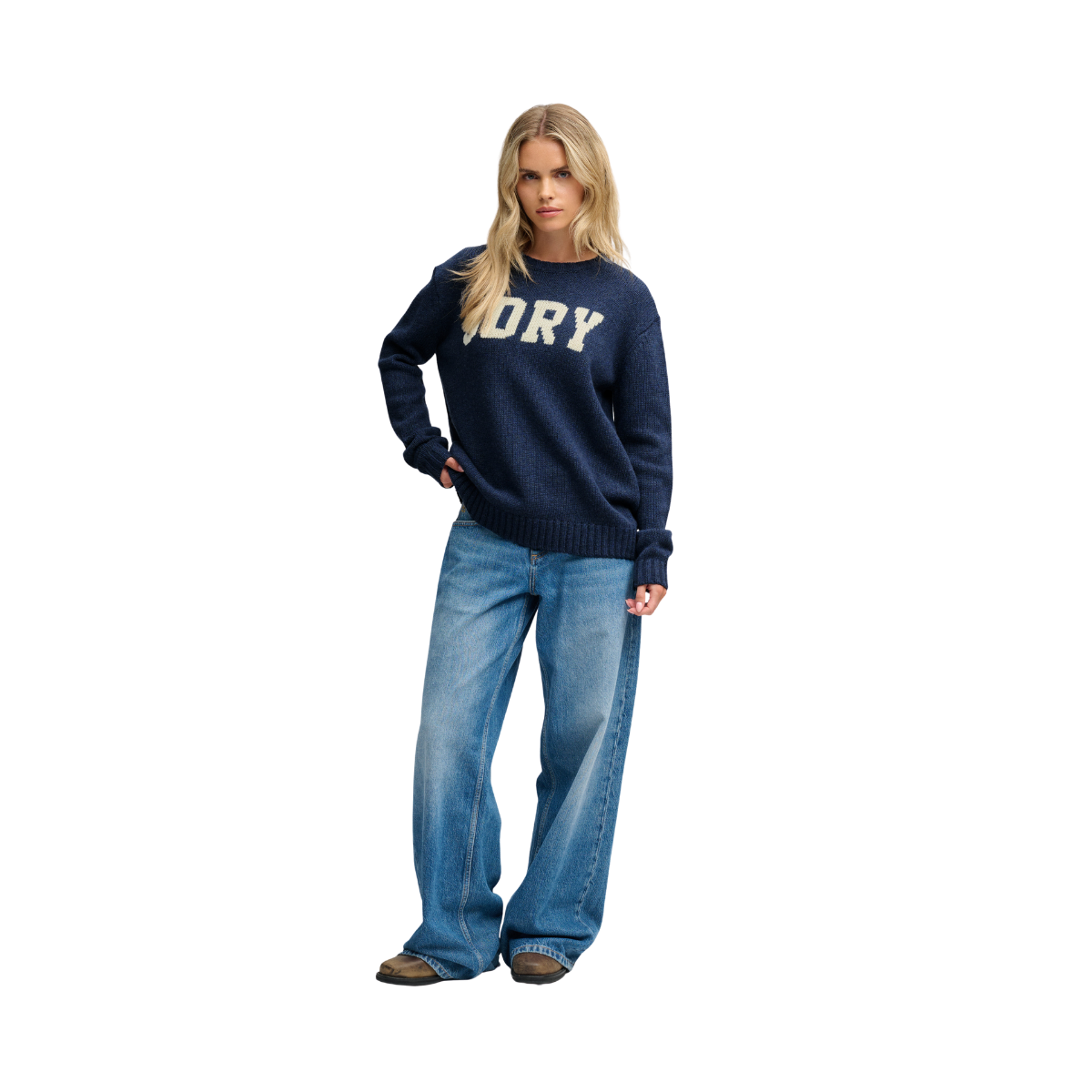 Heritage Intarsia Knit Jumper - 98T Eclipse Navy