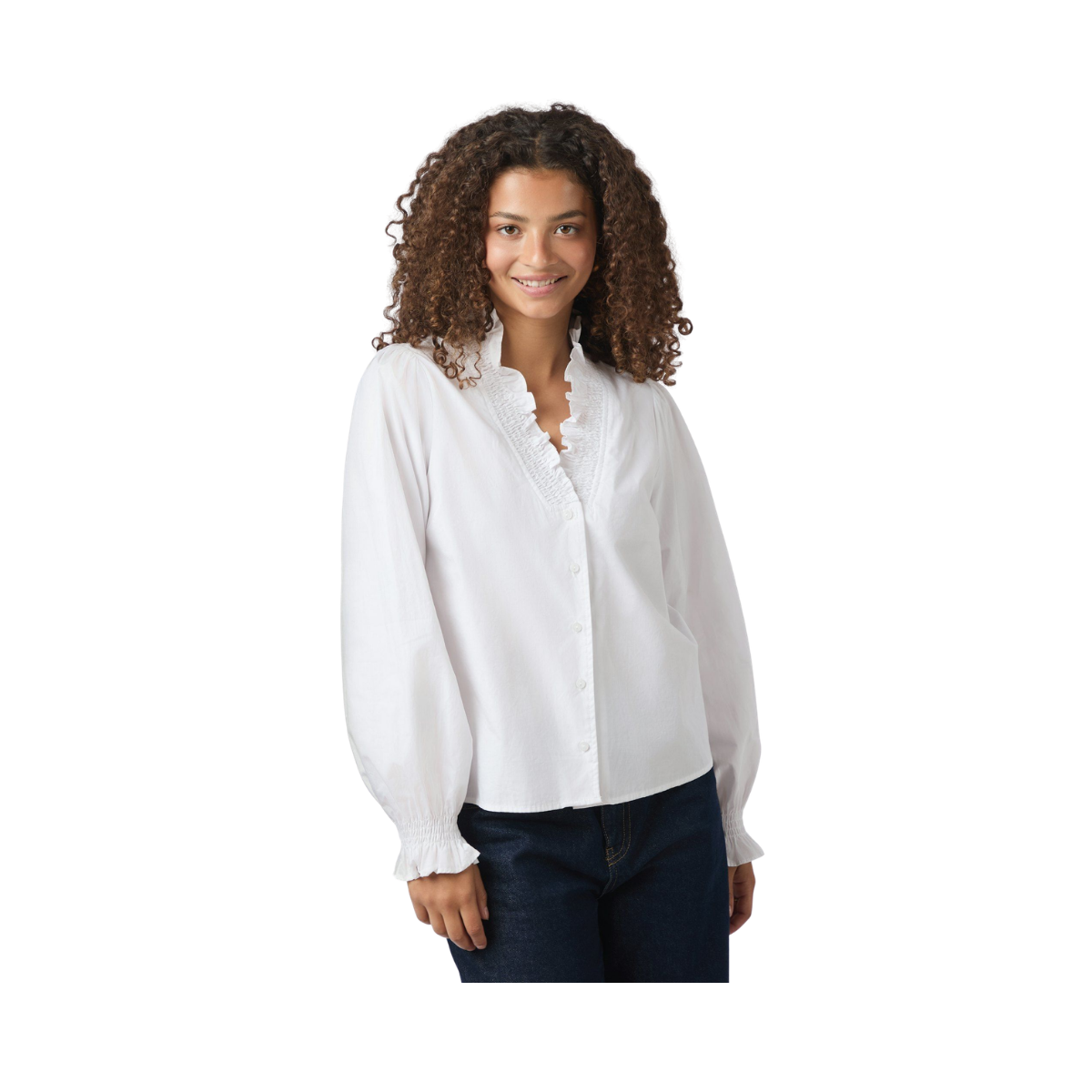 Brielle Solid Shirt - White
