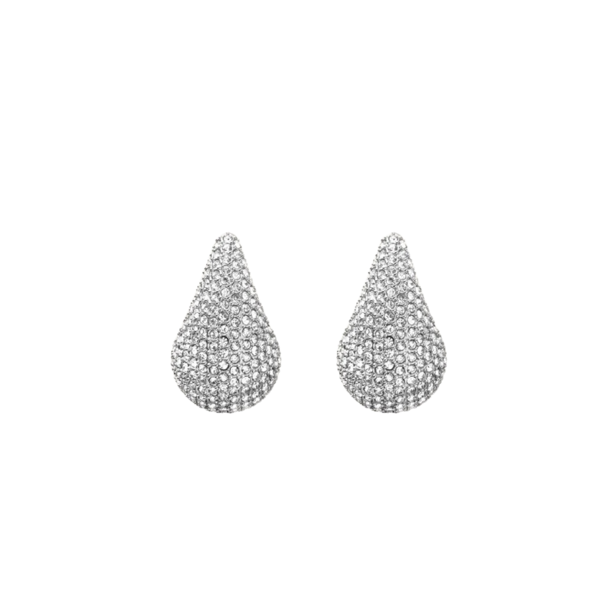 Pavé Daring Small Silver Dupe Earring - Silver