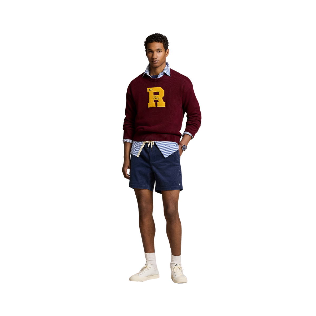 Corduroy Prepster Shorts - Boston Navy