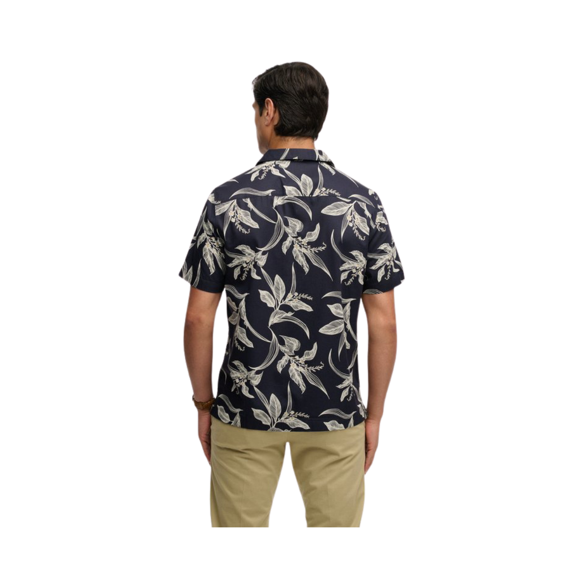 Hawaiian Print S/S Shirt - Cabana Navy