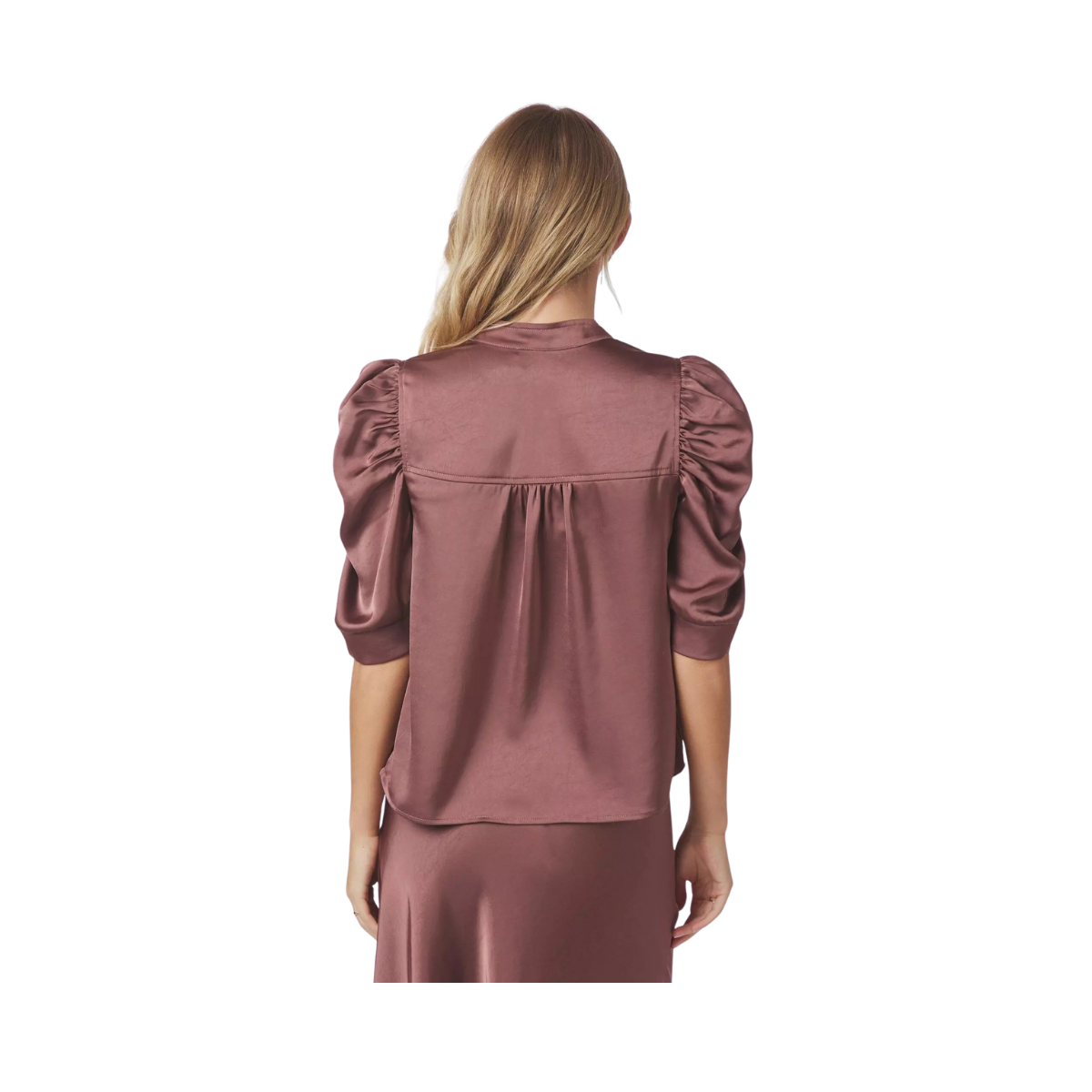 Roella Heavy Sateen Blouse - Dark Rose