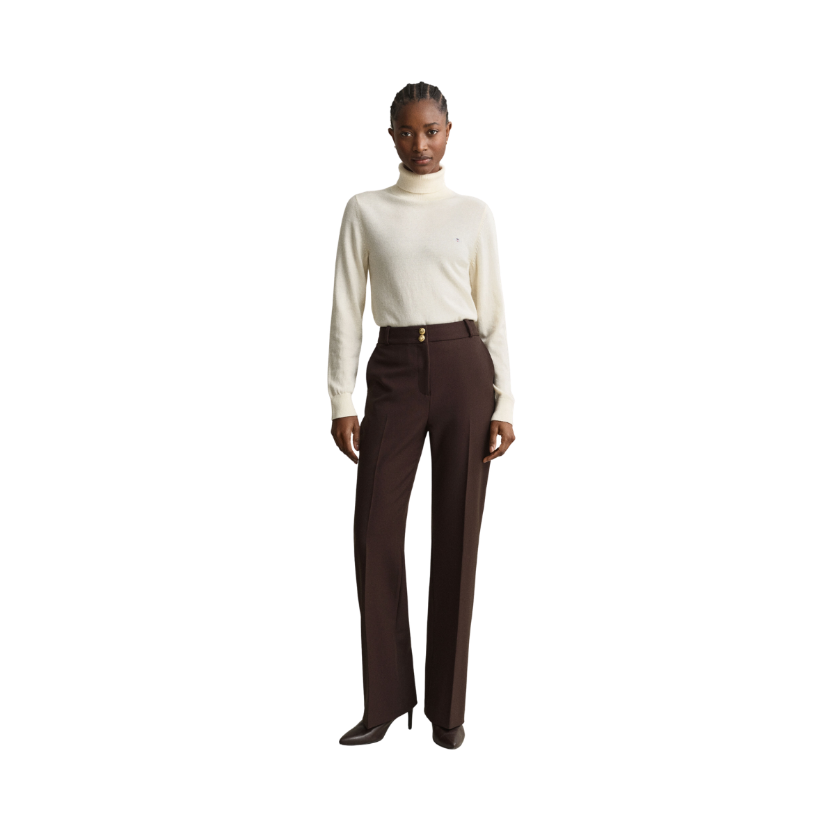 Slim Flare Nautical Pants - Deep Brown